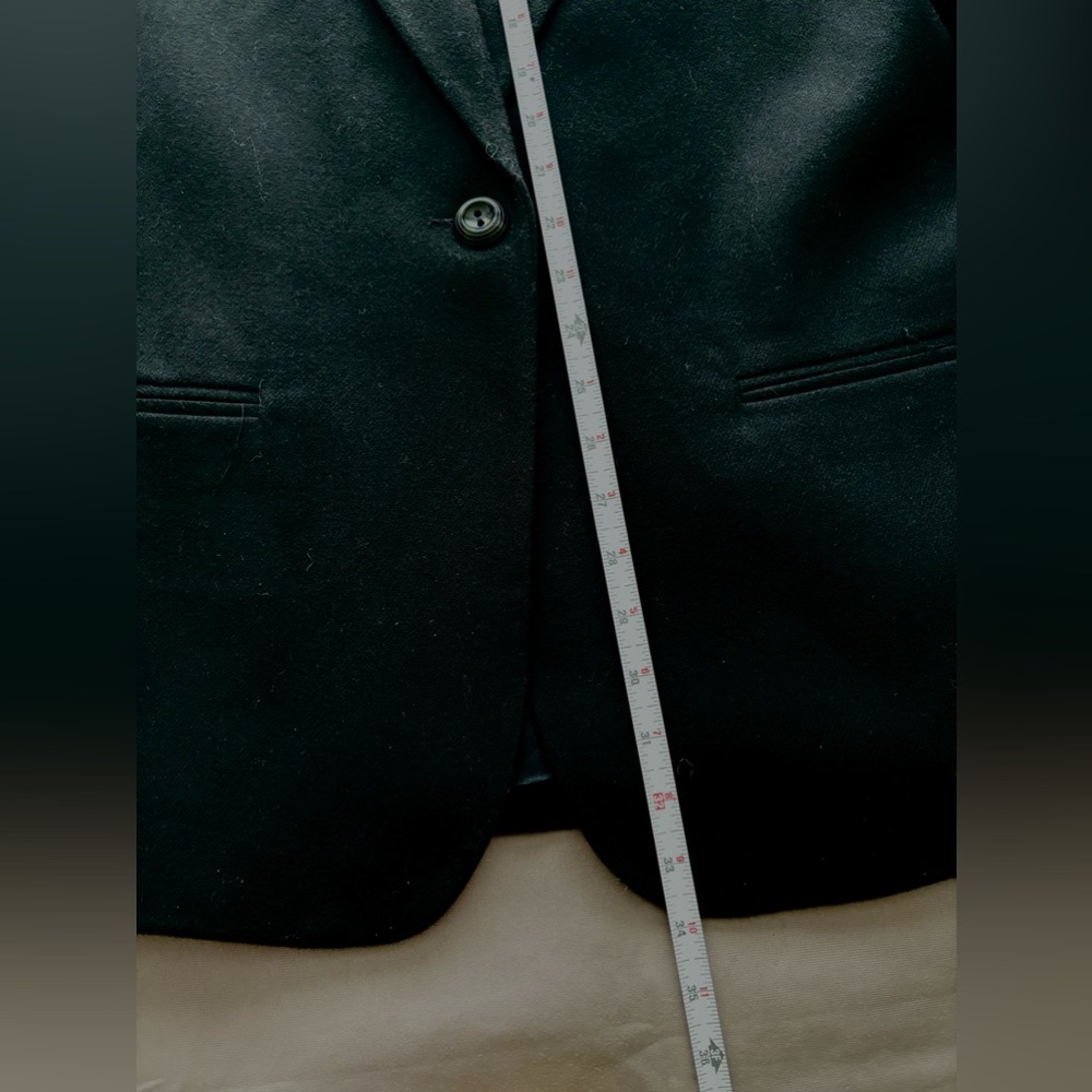 WOMENS SAG HARBOR NAVY BLUE WOOL LINED  ONE BUTTON BLAZER-TWO SLIT POCKETS SZ 18 - Picture 12 of 14